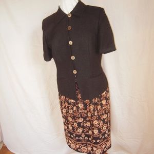 Lord & Taylor black jacket 5 buttons & skirt desig